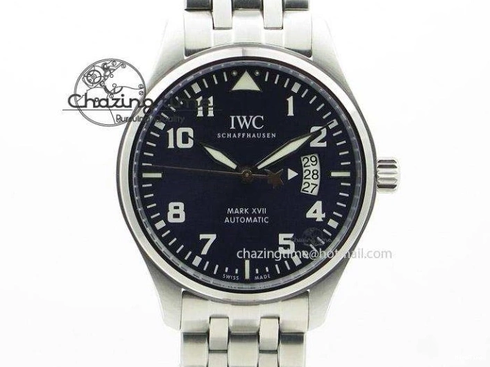 MIROTIME 0714 MoistureWicking Da Vinci IW356601 SS MKF 1:1 Best Edition Blue Dial On Black Leather Strap A 7233